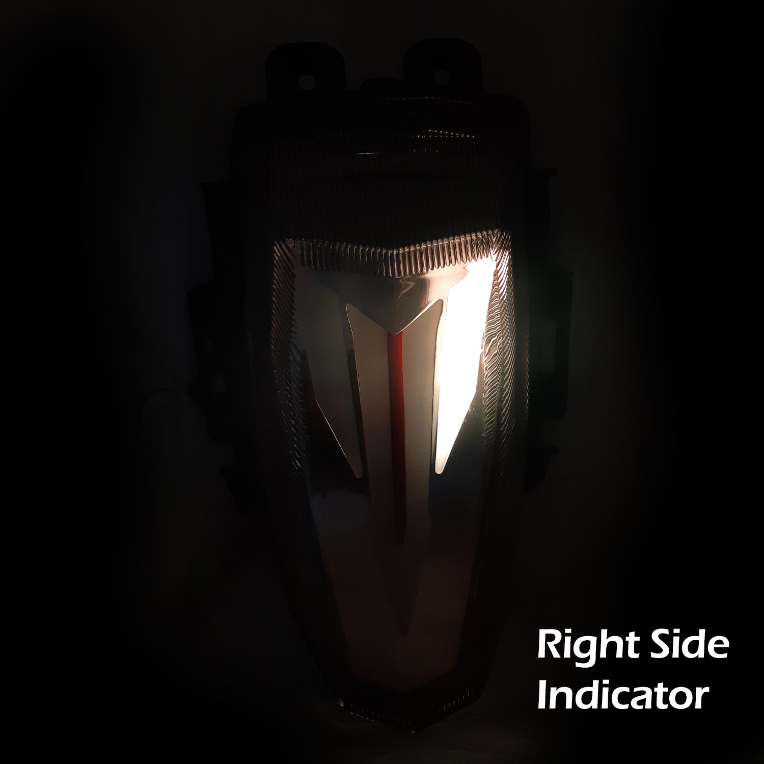 Red MT Logo Bike Tail Light with Yellow Turn Signal Indicators