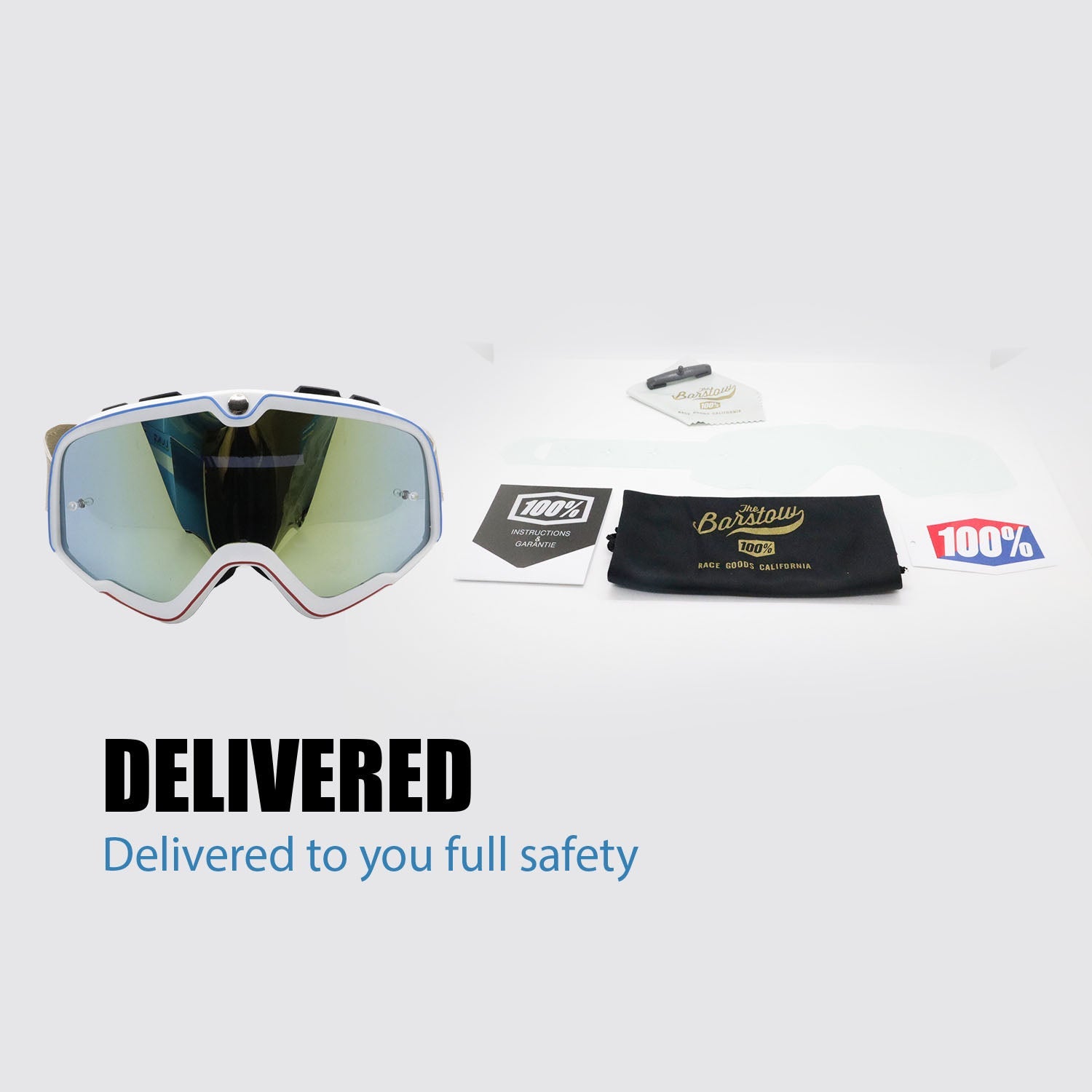 AUTOPOWERZ 100% BARSTOW® Goggle SUPERIOR VISION SYSTEM FOR RIDERS & MOTORSPORTS